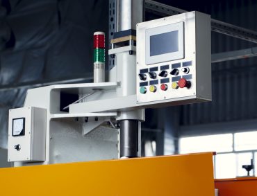 Control panel system in a cable factory close up